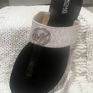 Michael Kors White and Black Sandals